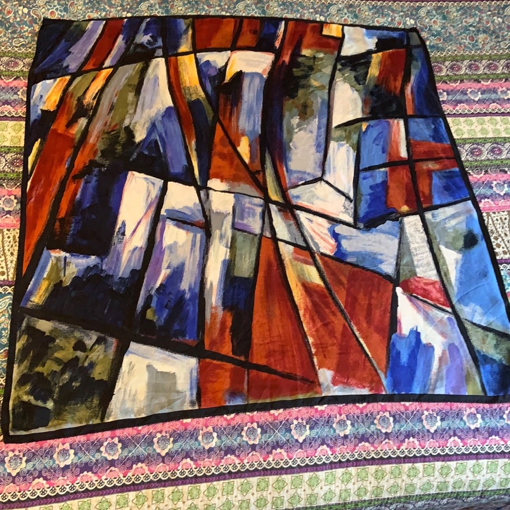 Artsy Silk Scarf by Echo for CBS AS IS